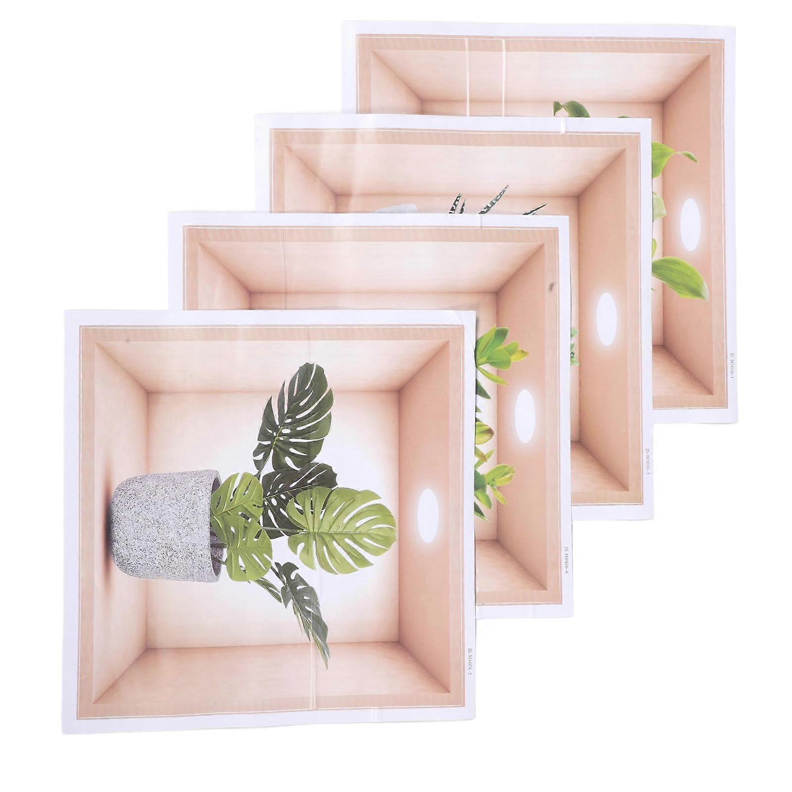 Decor Sticker for Wall Fresh Potting Decorations for Home 4Pcs