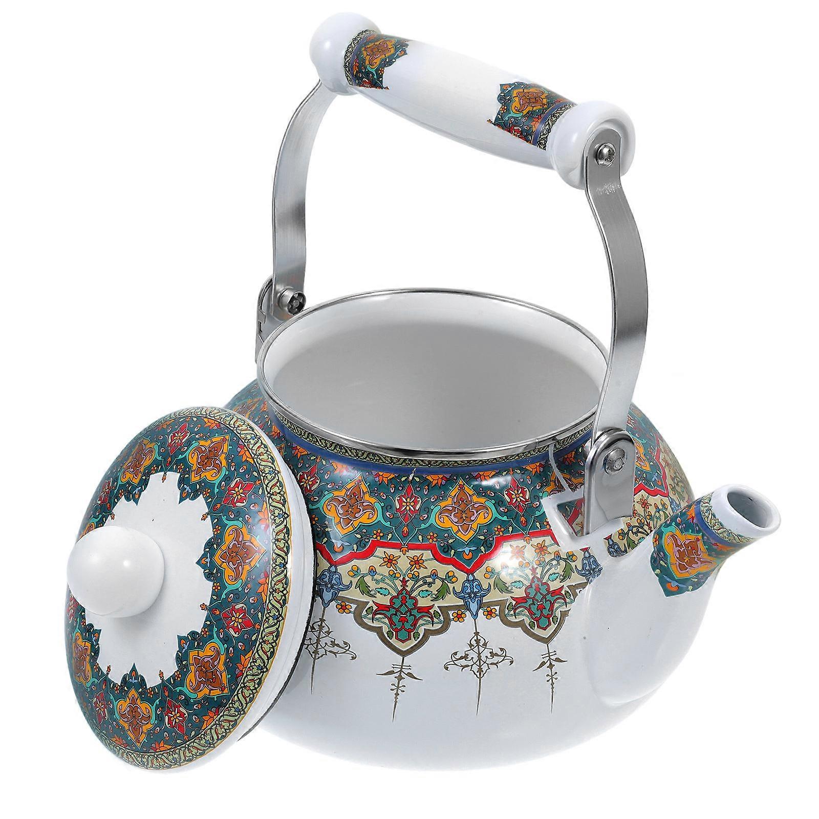 Creative Water Kettle Enamel Teapot Heating Function 2Pcs Pack