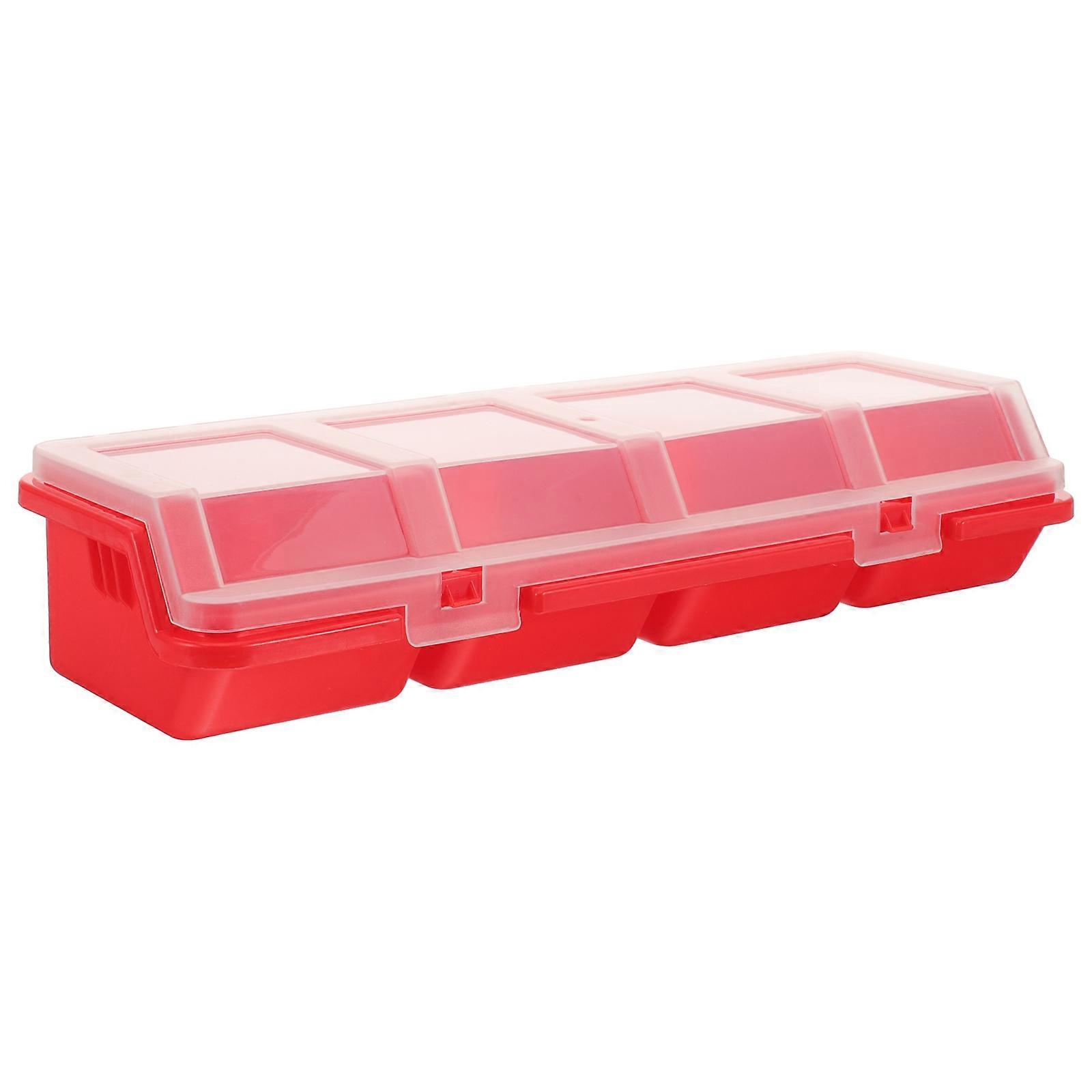 Screw Storage Organize Small Tool Box for Storage Use Red Plastic Material