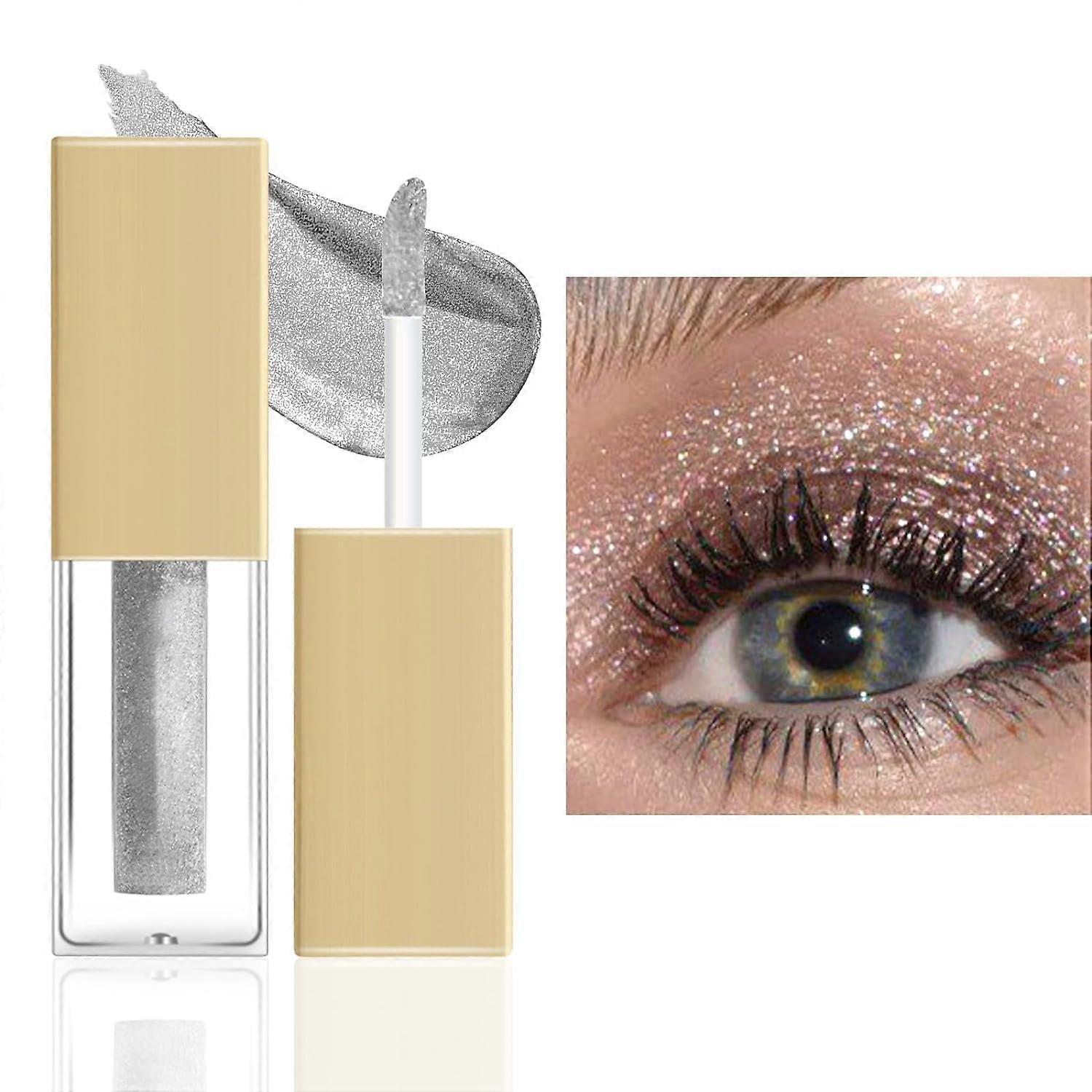 Silver Glitter Liquid Glitter Eyeshadow Waterproof Long Lasting Metallic Diamond Shimmer 07