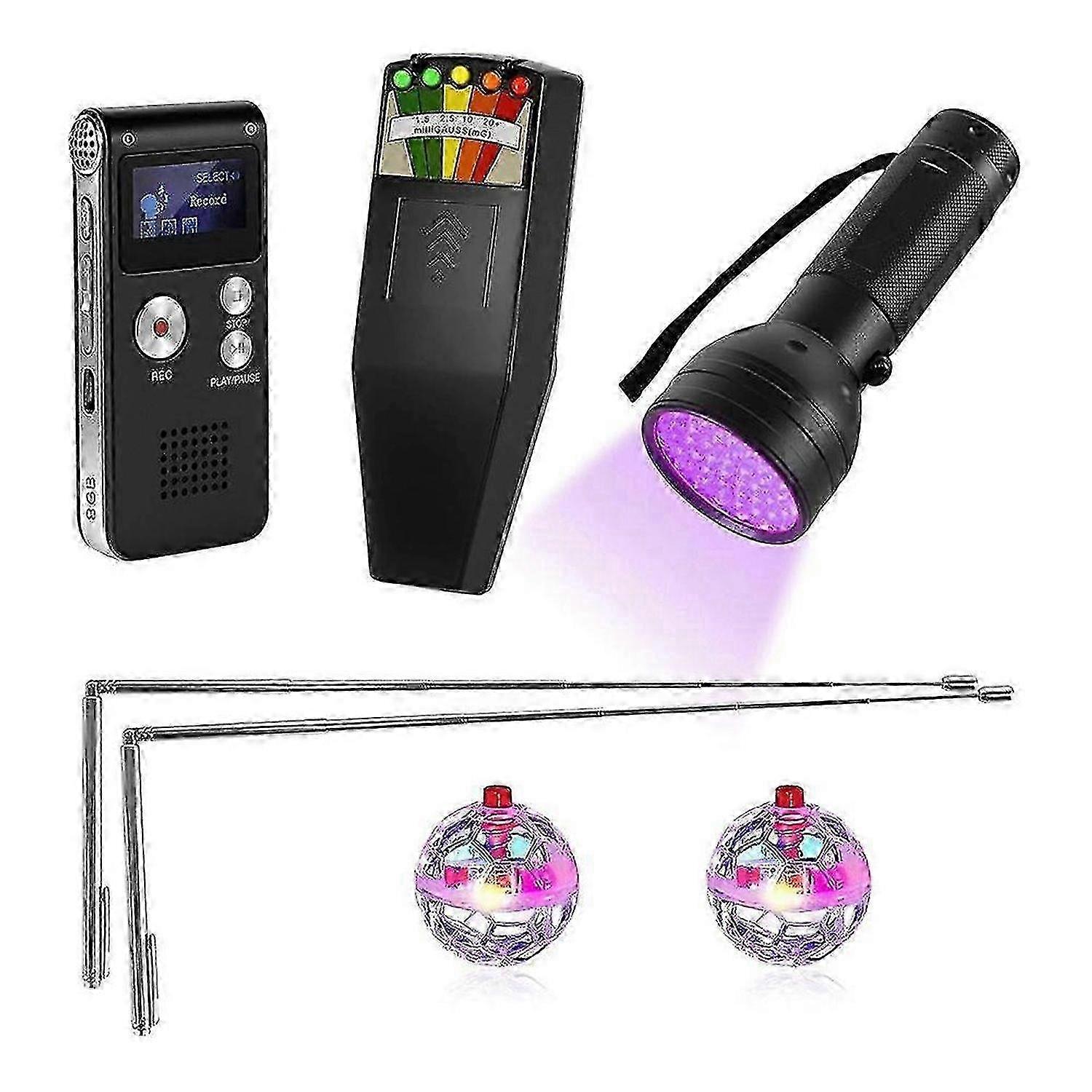 Paranormal Enthusiast Equipment Kit, Includes EMF Meter, EVP Detector, UV Light, Probe