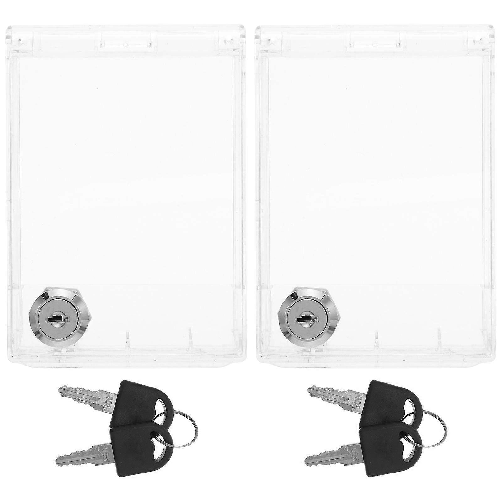 2pcs Plastic Switch Protector: Wall Mounted Panel Cover With Lock - Transparent Light Switch Guard Electrical Safety Panel Protector For Home Use