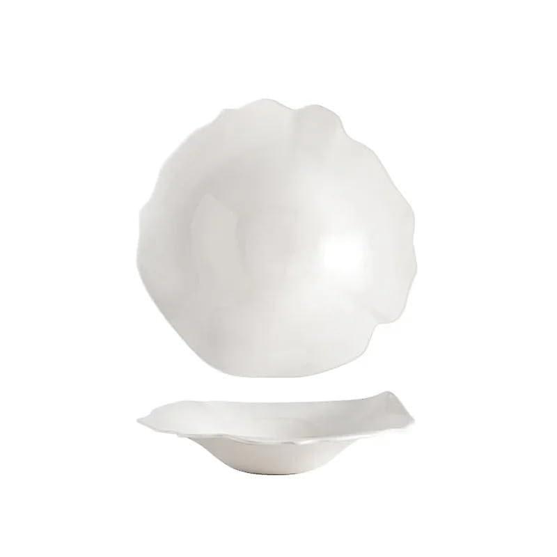 Ceramic Serving Plates Set for Elegant Party Presentation, Deep Salad Pasta and Snack Tray