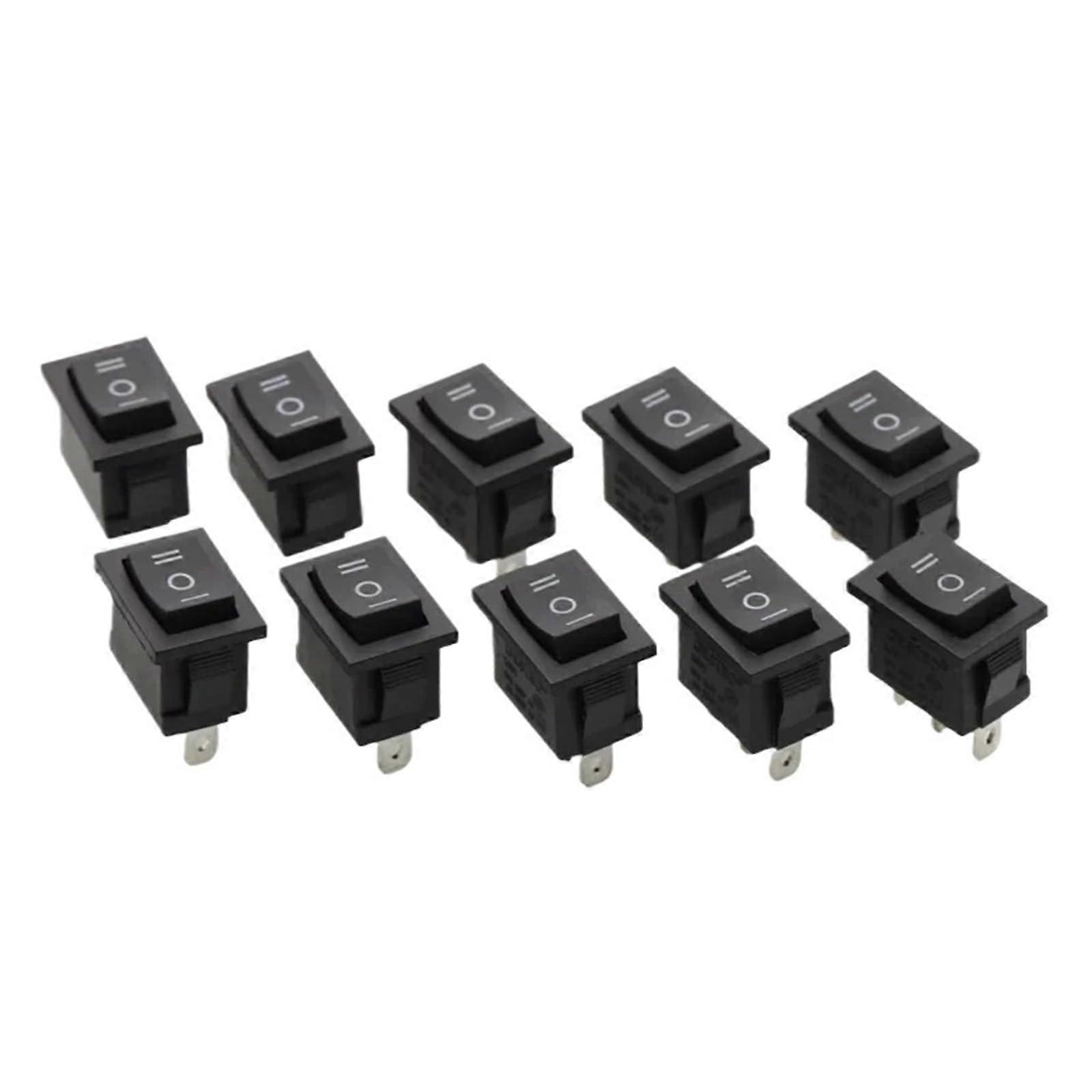 10PCS Black KCD1101 SPST On Off Rocker Switch 6A 250V Mini Boat Style Compact Panel Control