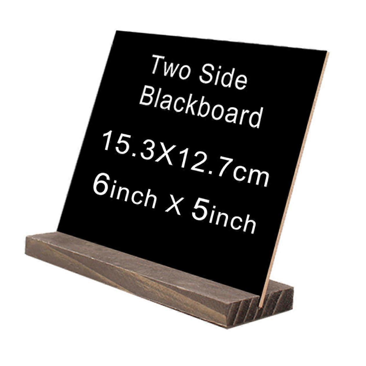 4pcs Mini Chalkboard with Wooden Base Stand for Cafe Bar Store Display and Rustic Decor