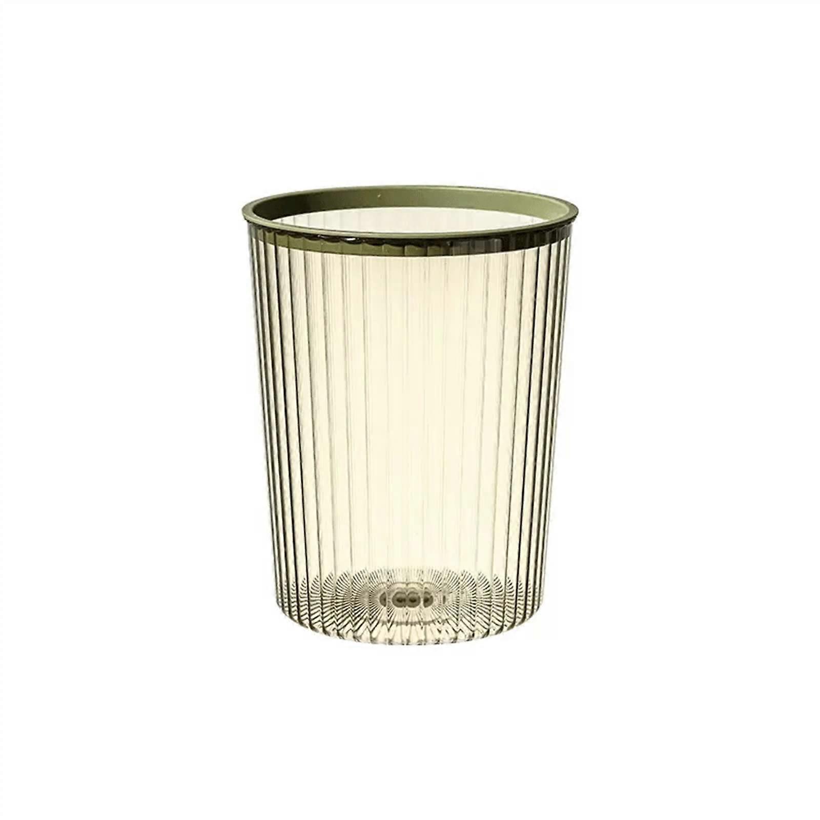 Small Plastic Trash Can with Large Opening and Bag Ring for Bathroom Kitchen Office Green