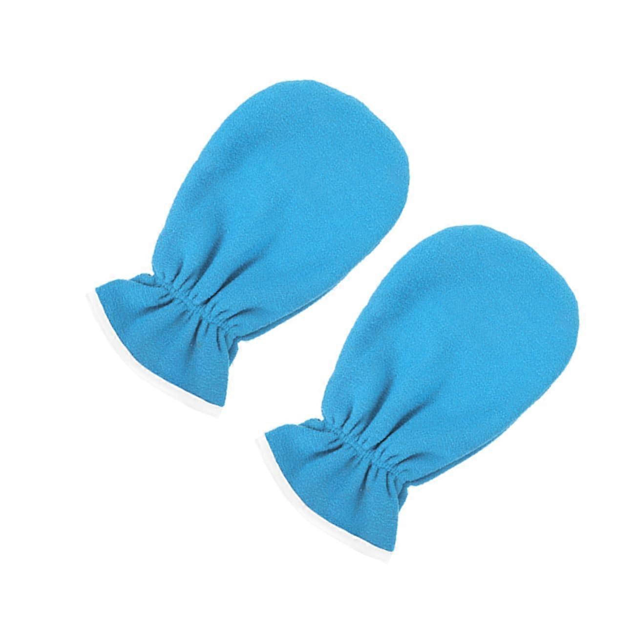Moisturizing Gloves for Dry Hands with Deep Hydration and Gentle Exfoliating Mittens Blue