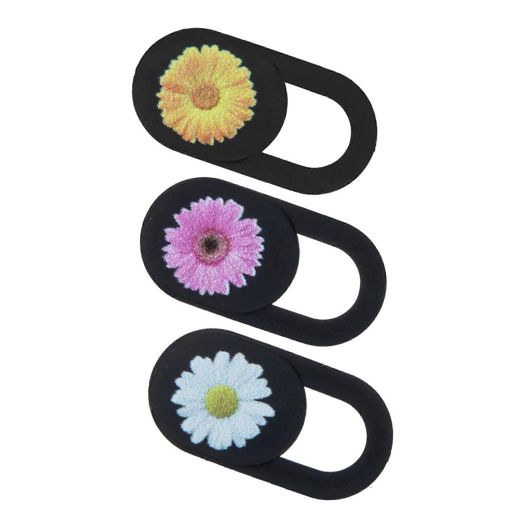 3pcs Flower Pattern Webcam Privacy Covers for Laptop and Phone Camera with Easy Slide Design