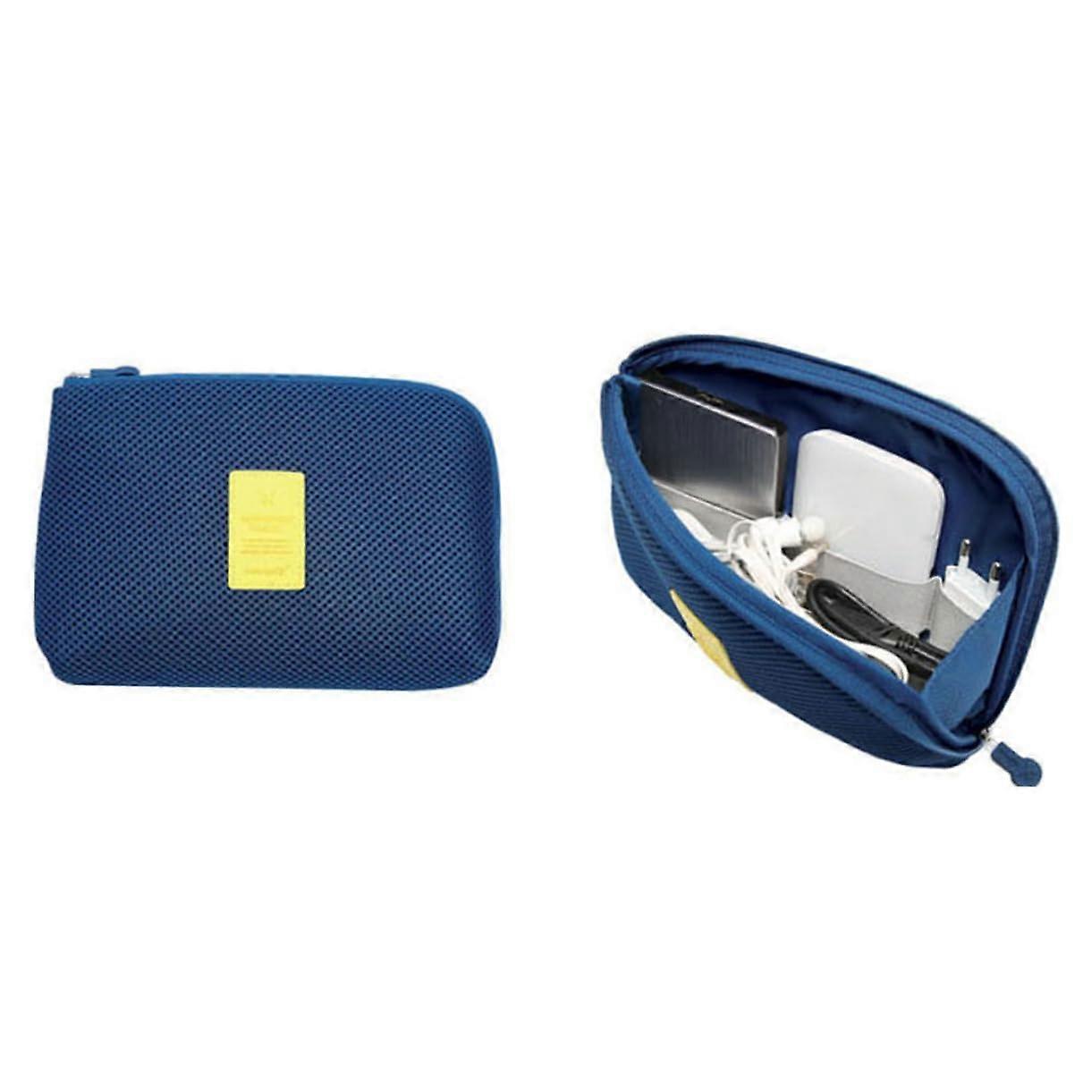 Shockproof Portable SSD Storage Bag for Travel, Large Cable Organizer Case Dark