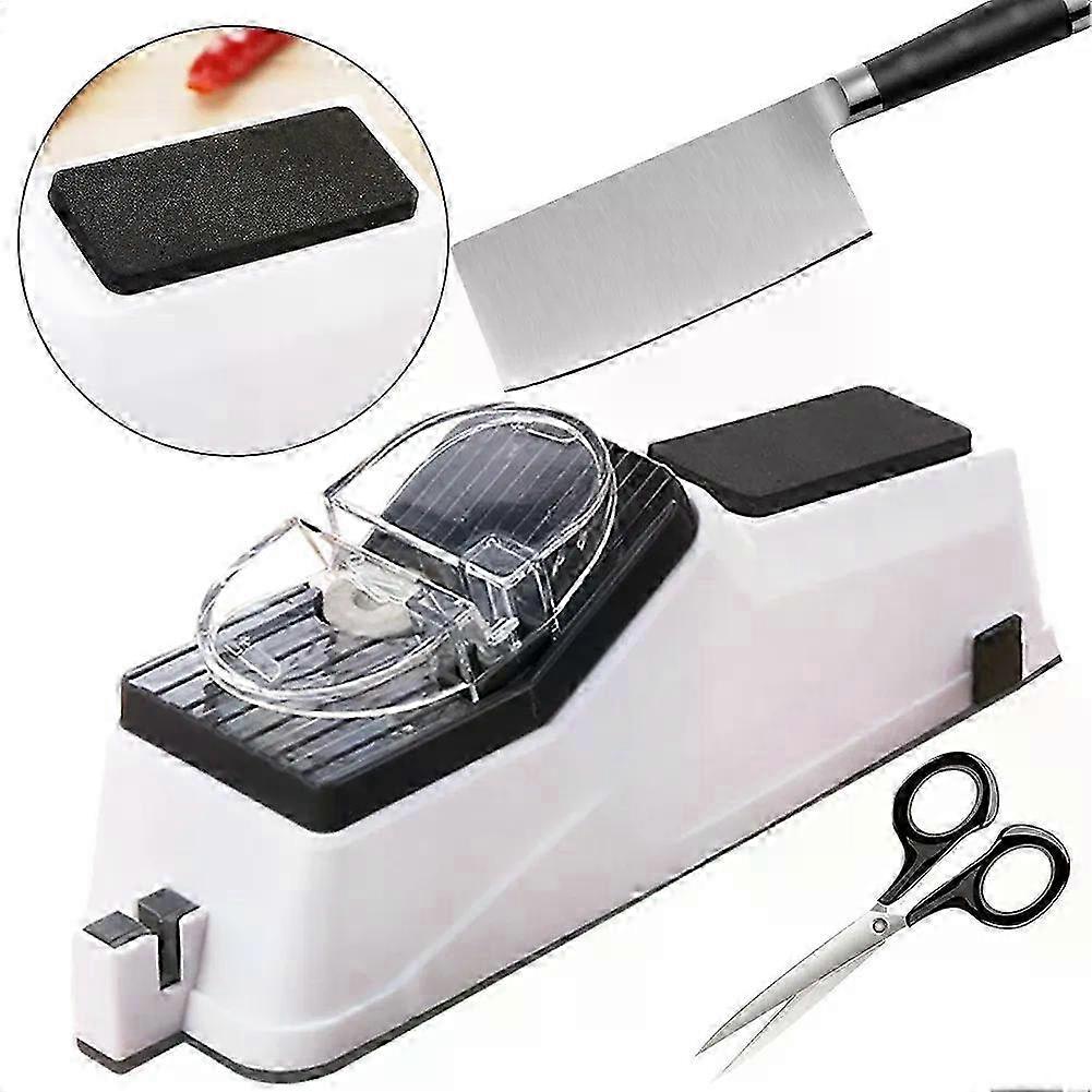 Electric Knife Sharpener for Kitchen and Scissors Fast Automatic Sharpening Tool Professional Quality Blade Maintenance Solution
