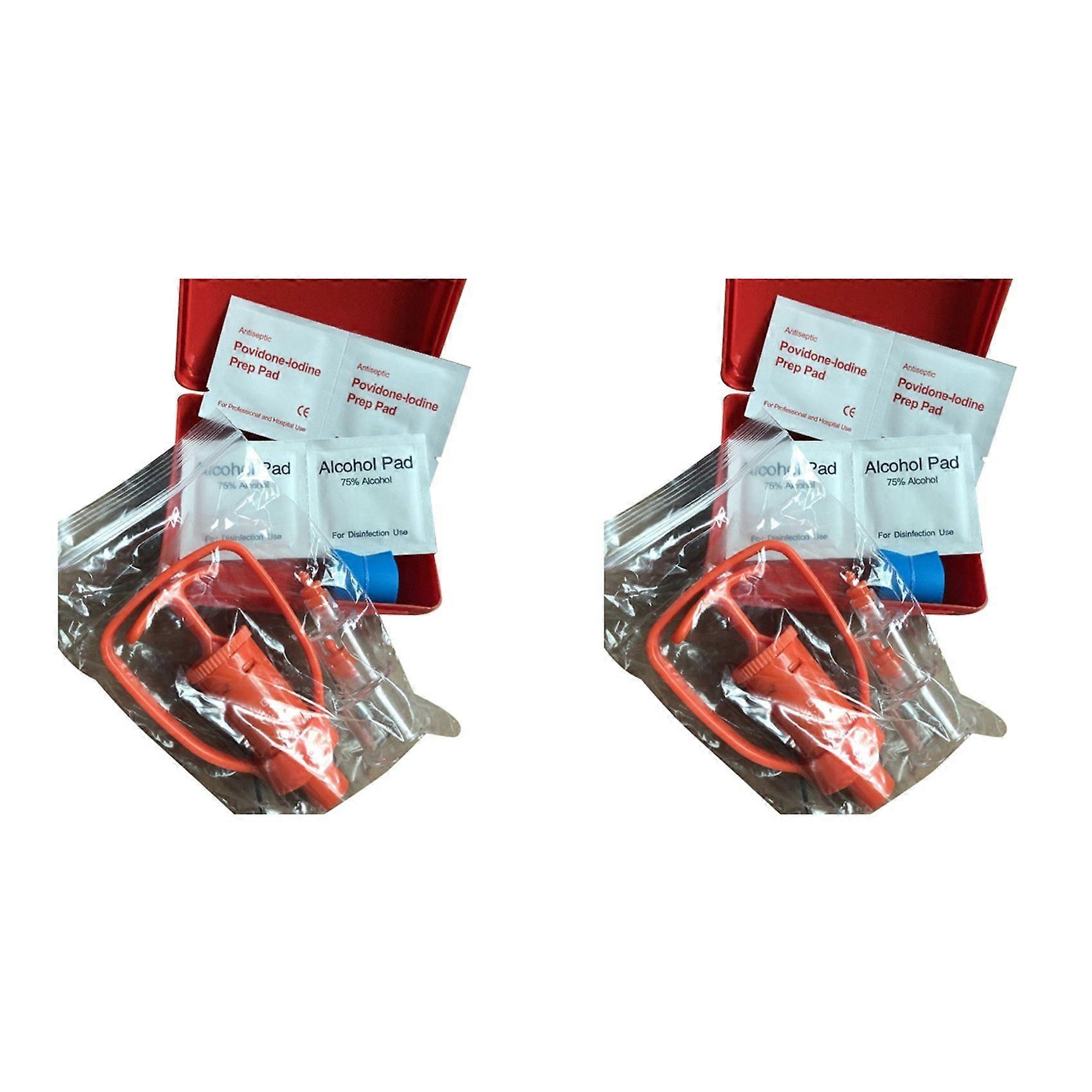 2X Snake Bite Kits, Bee Sting Kits, Venoms Extractor Suction Pumps, First Aids for Bites & Stings While Camping