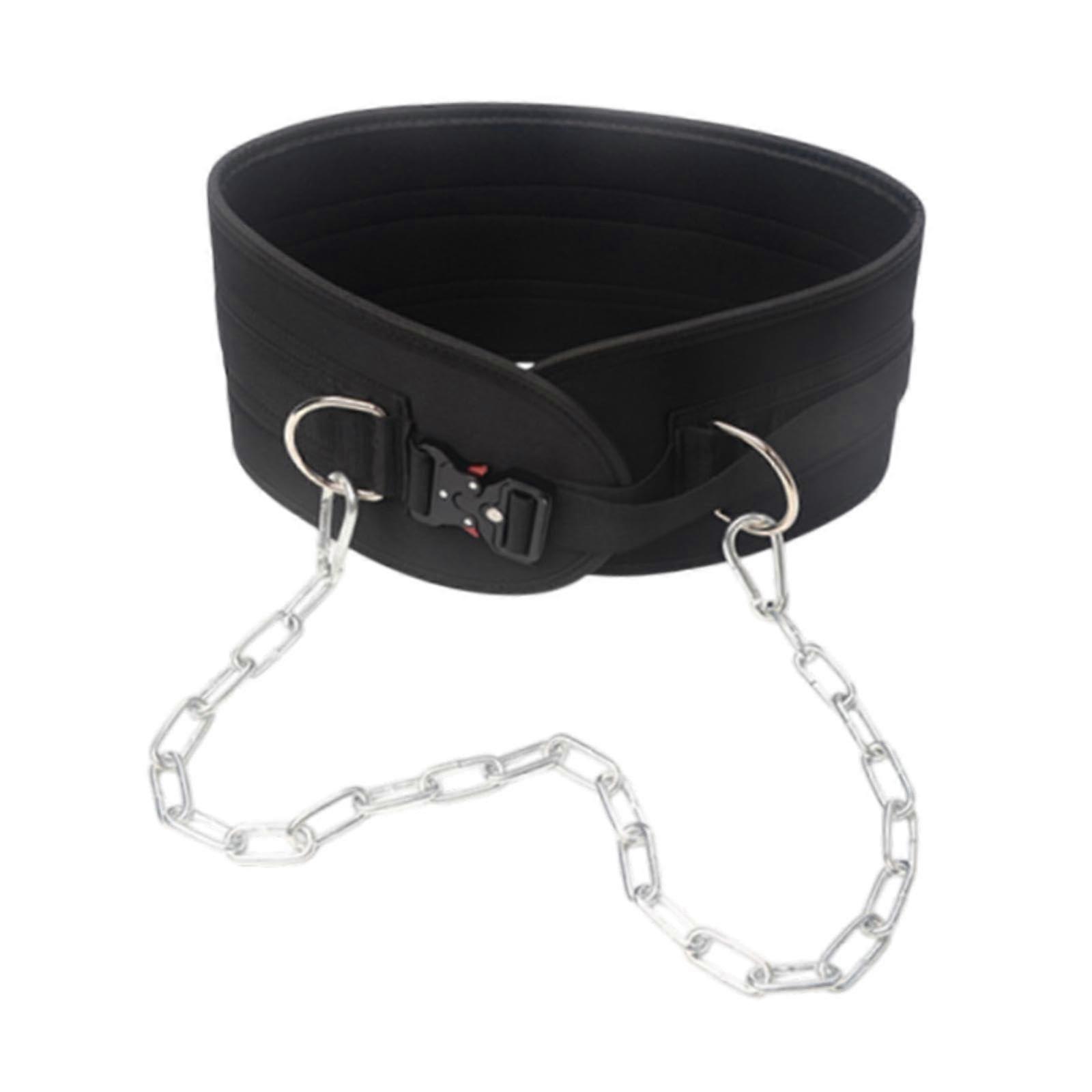 Dip Belt with Chain for Pull Ups and Dips, Adjustable Weightlifting Belt with Lumbar Support