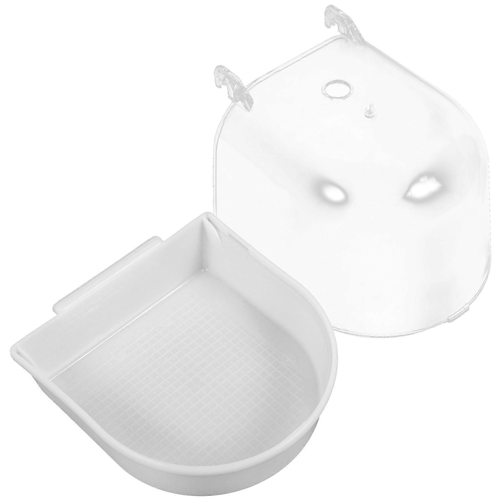 Caged Bird Bath Covered Washing Basin for White
