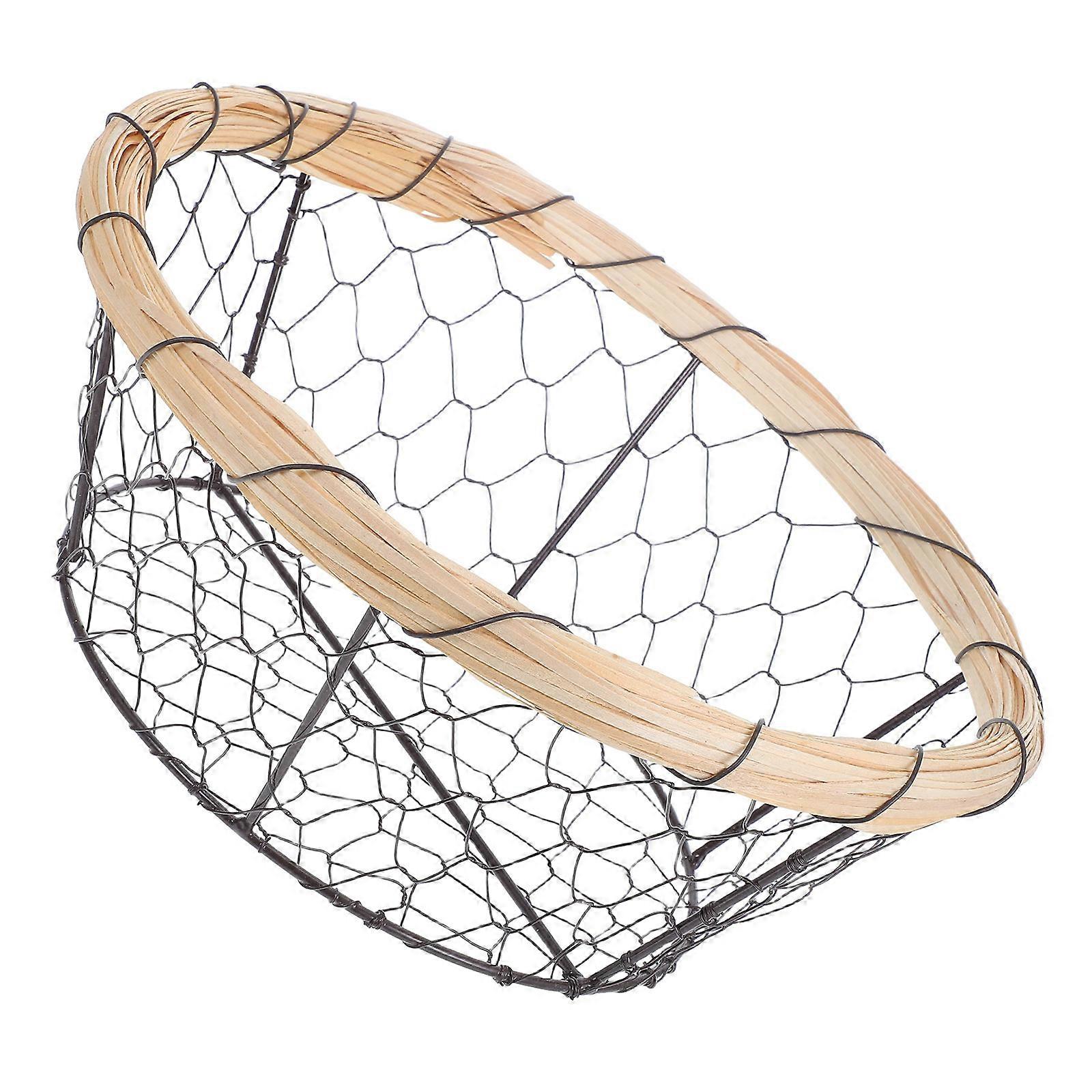 Black Iron Wire Basket for Bread Storage Multifunctional Organizer