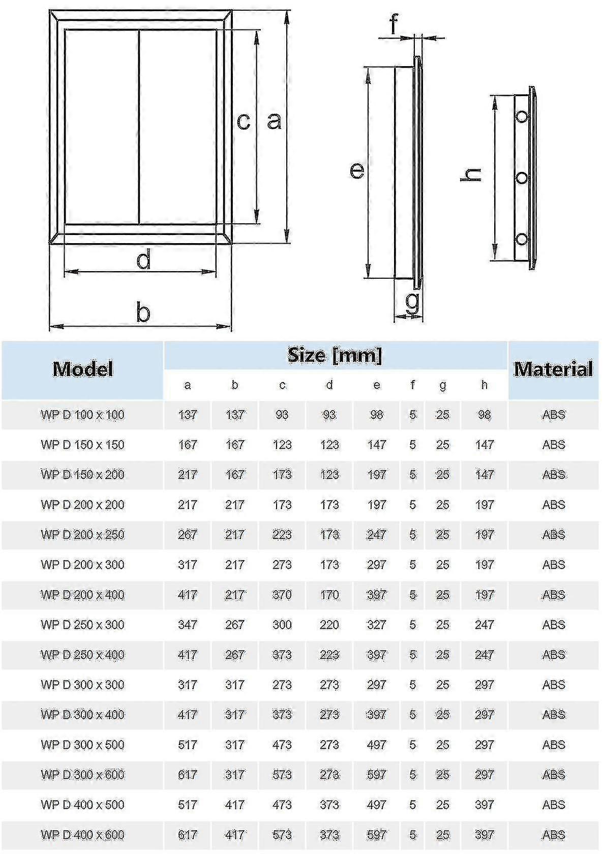 Durable Inspection Panel Access Door White Wall Hatch Abs Plastic Various Sizes
