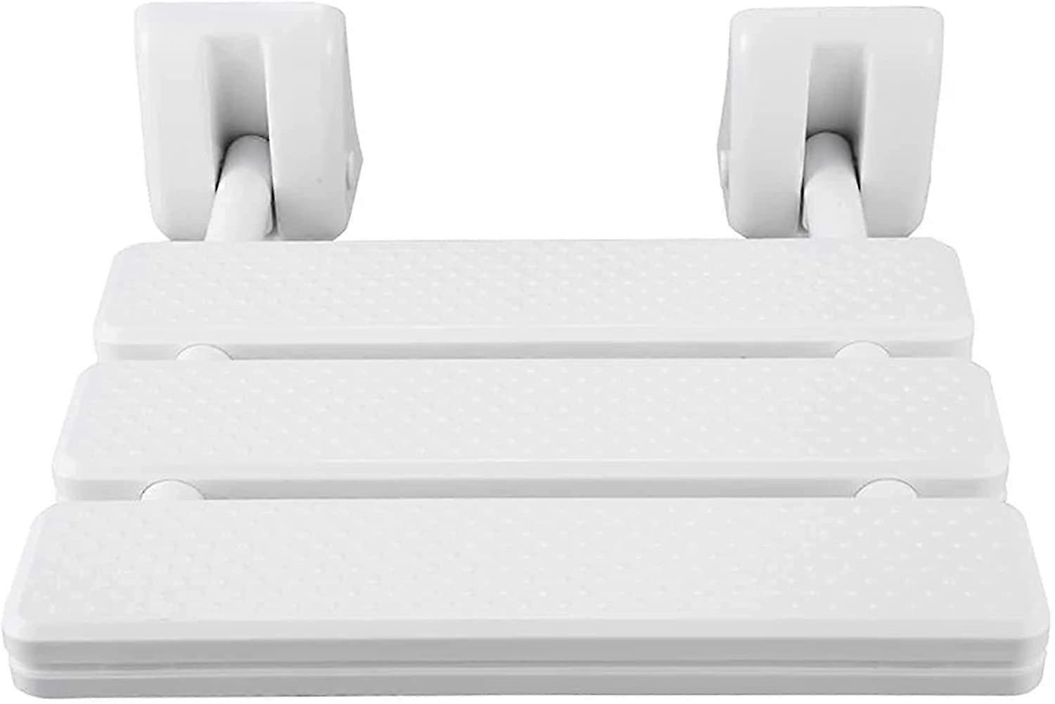 Wall Mounted Folding Shower Seat, SpaceSaving, 250 lb Capacity, White Small, for Elderly
