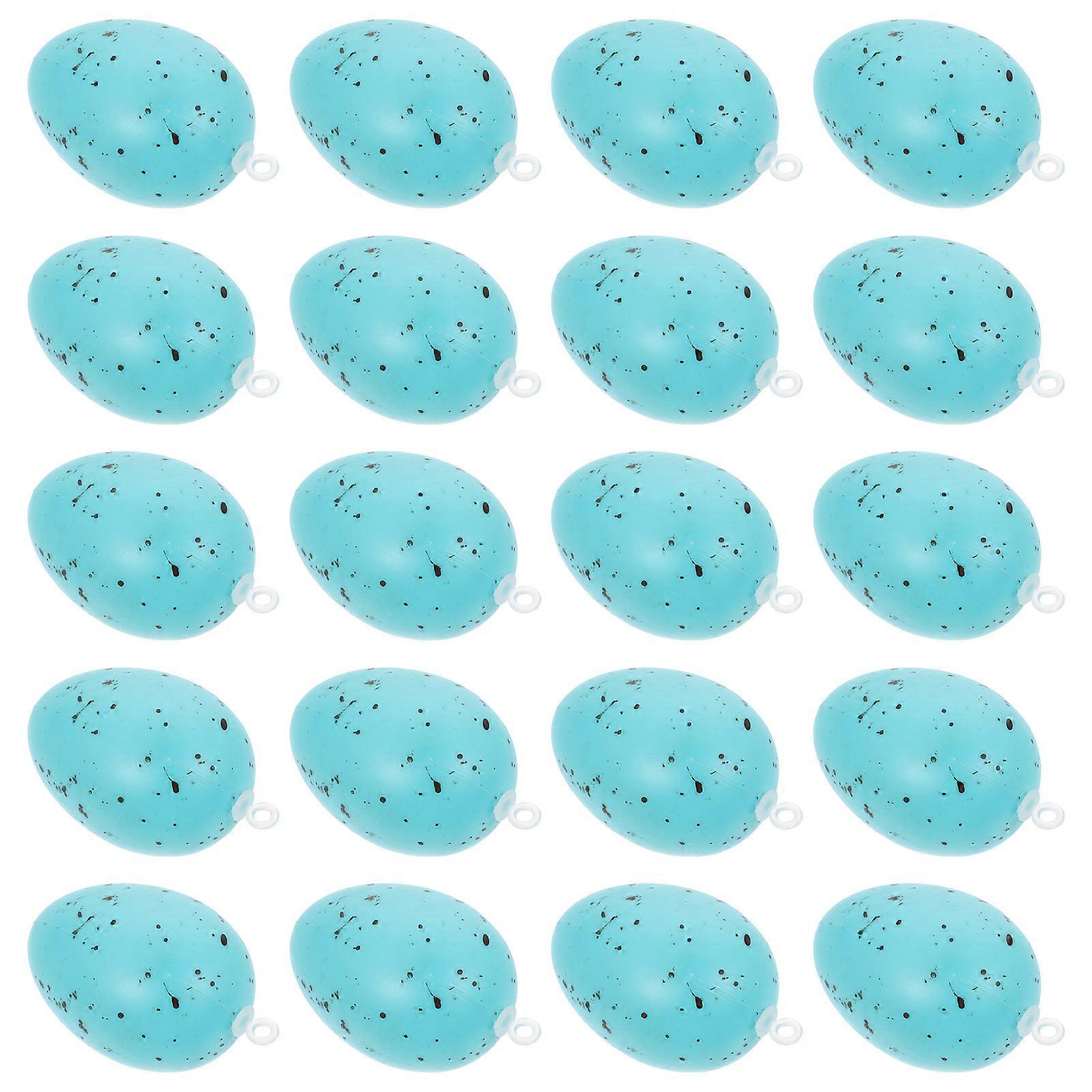 Plastic Simulation Easter Eggs Festival Decor 40Pcs Blue Speckle Egg Set
