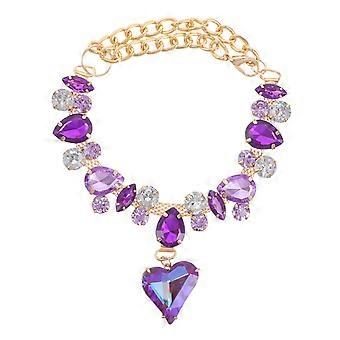 Heart Pet Collar - Adjustable Crystal Dog Necklace - Bling Rhinestones Pendant For Wedding Cat Small Pet Puppy Kitten Jewelry