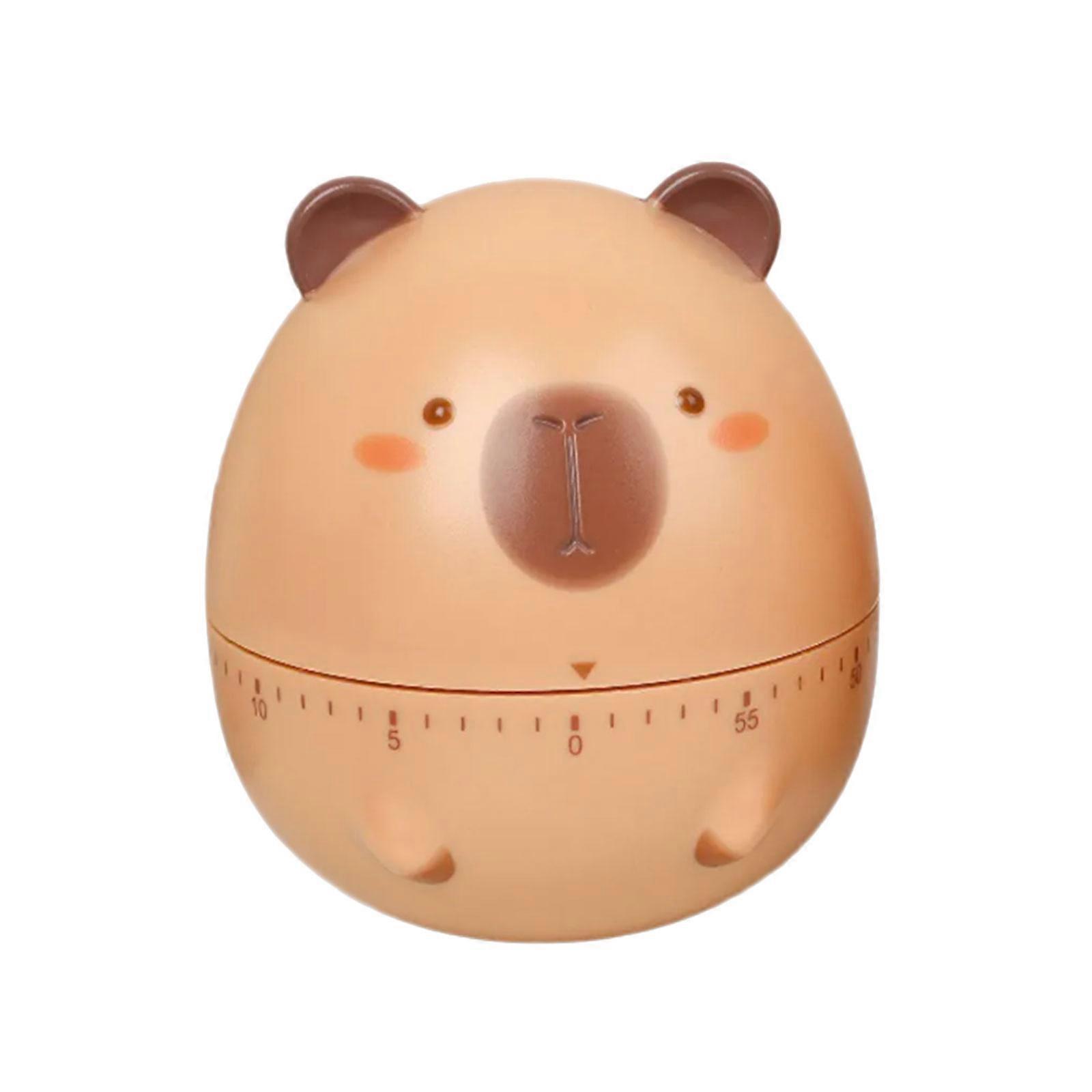 Cute Capybara Shape Countdowns Kitchen Timer With Mechanical Design For Study and Cooking Baking Time Management Tool Multicolor