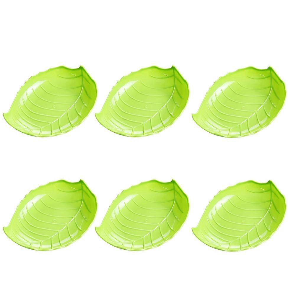Leaf Shape Dish Creative Fruit Tray for Kitchen Use 6Pcs Fruit Plates