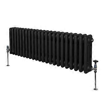 Traditional 3 Column Radiator 300mm x 1012mm Modern Central Heating Heater Matt Black Carbon Steel