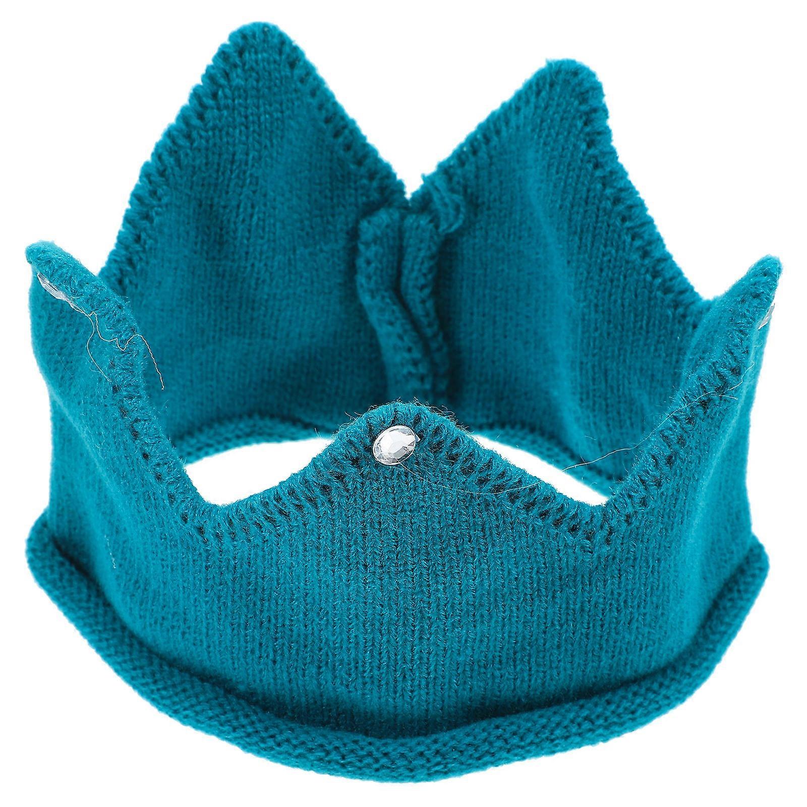 Kindergeburtstagskrone, gestrickt, blau
