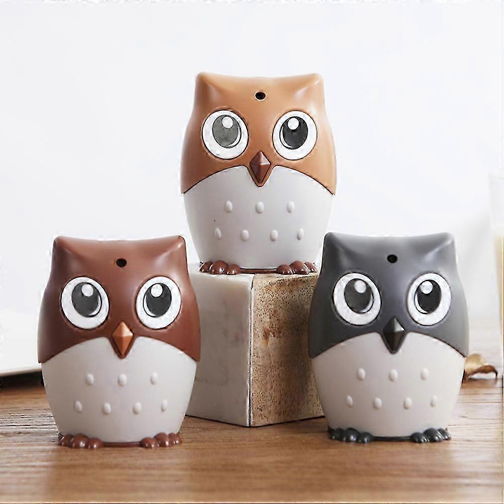 Toothpick Holder Owl Shape Automatic Pressed Toothpick Container Grey