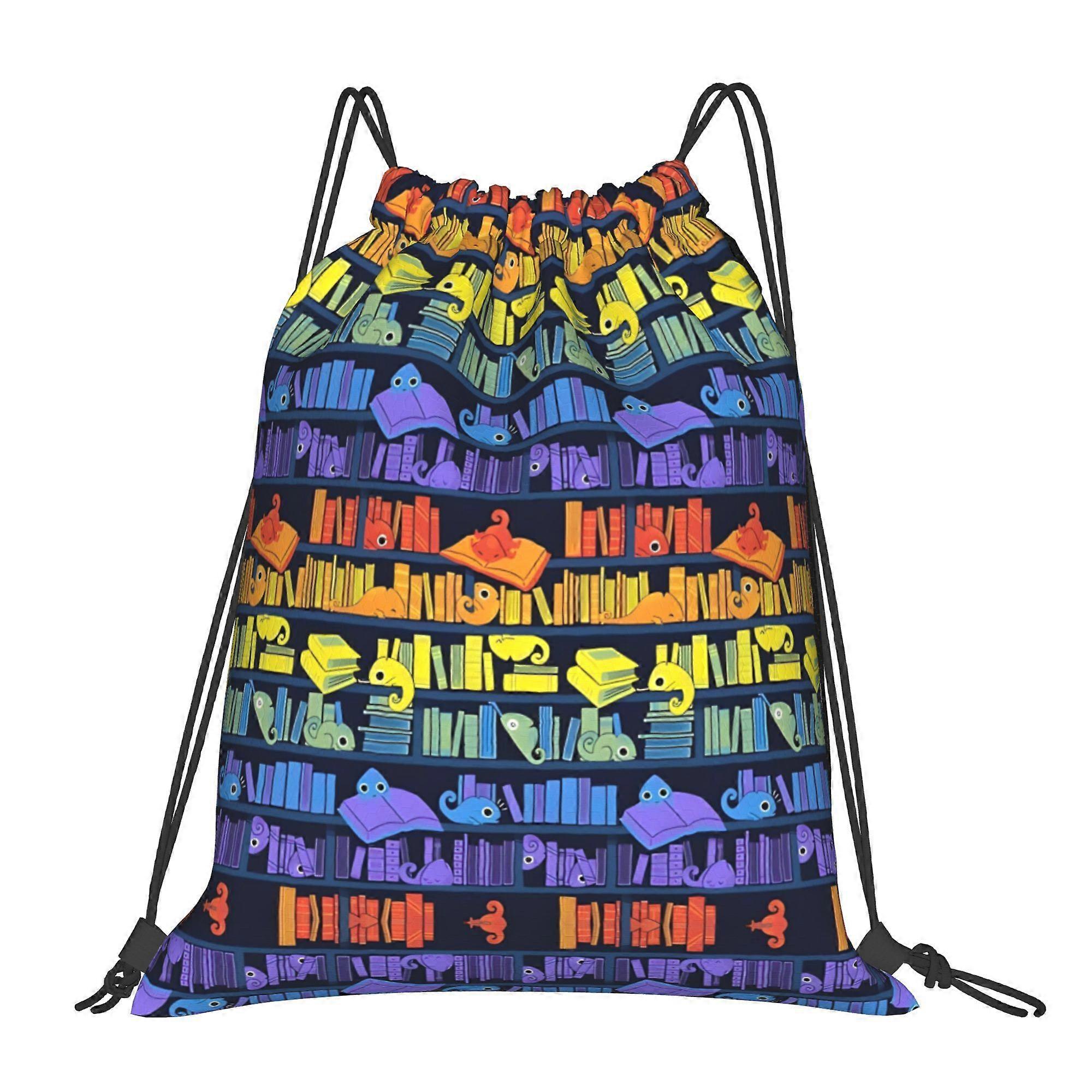 Chameleons Library Drawstring Bags-Dwazs