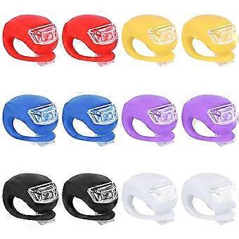 12 Packs Front And Rear Bike Lights, Tail Lights Bike Lights With Waterproof Silicone Case, Bright Bike Lights Accessories For Outdoor, Buggy, Scooter