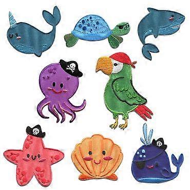 Pirate Animals Set 8 Pieces - Patch, Iron-on Patch, Iron on Patch, Appliques