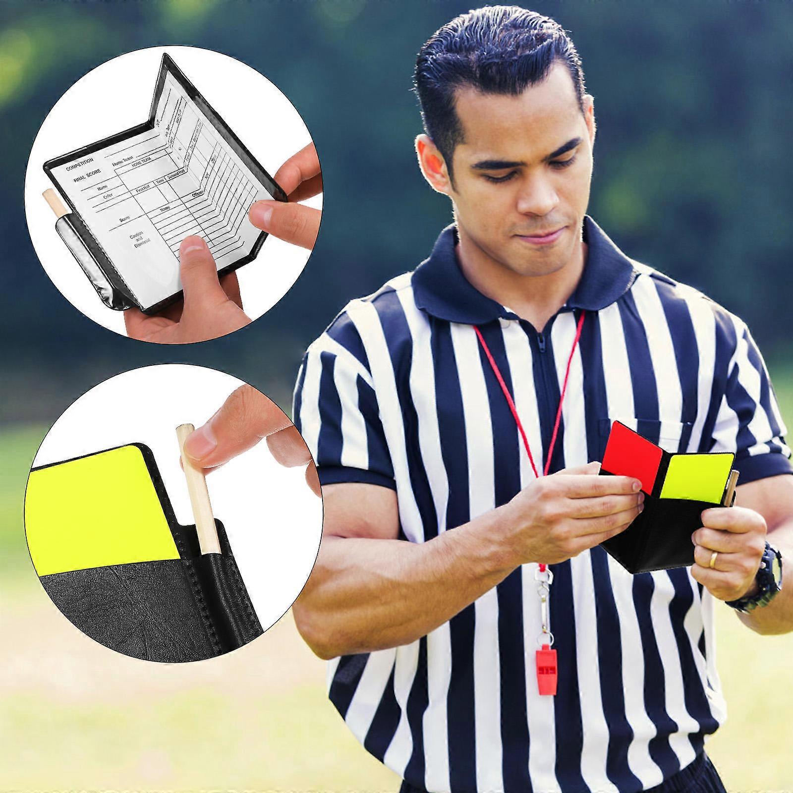 Kit d'arbitre professionnel (2 jeux) : cartes d'arbitre de football et feuille de score
