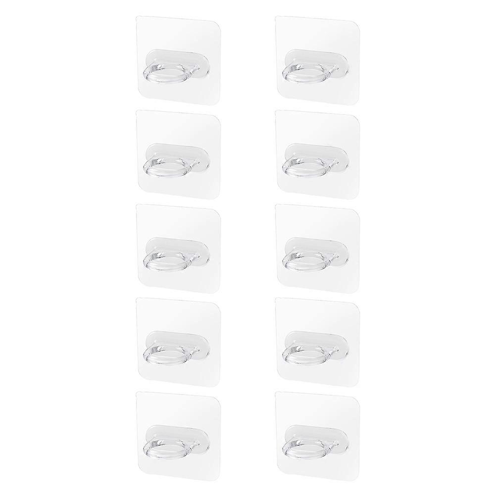 Transparent Multifunctional Hanging Hooks for Storage Use with 10Pcs Adhesive Hooks