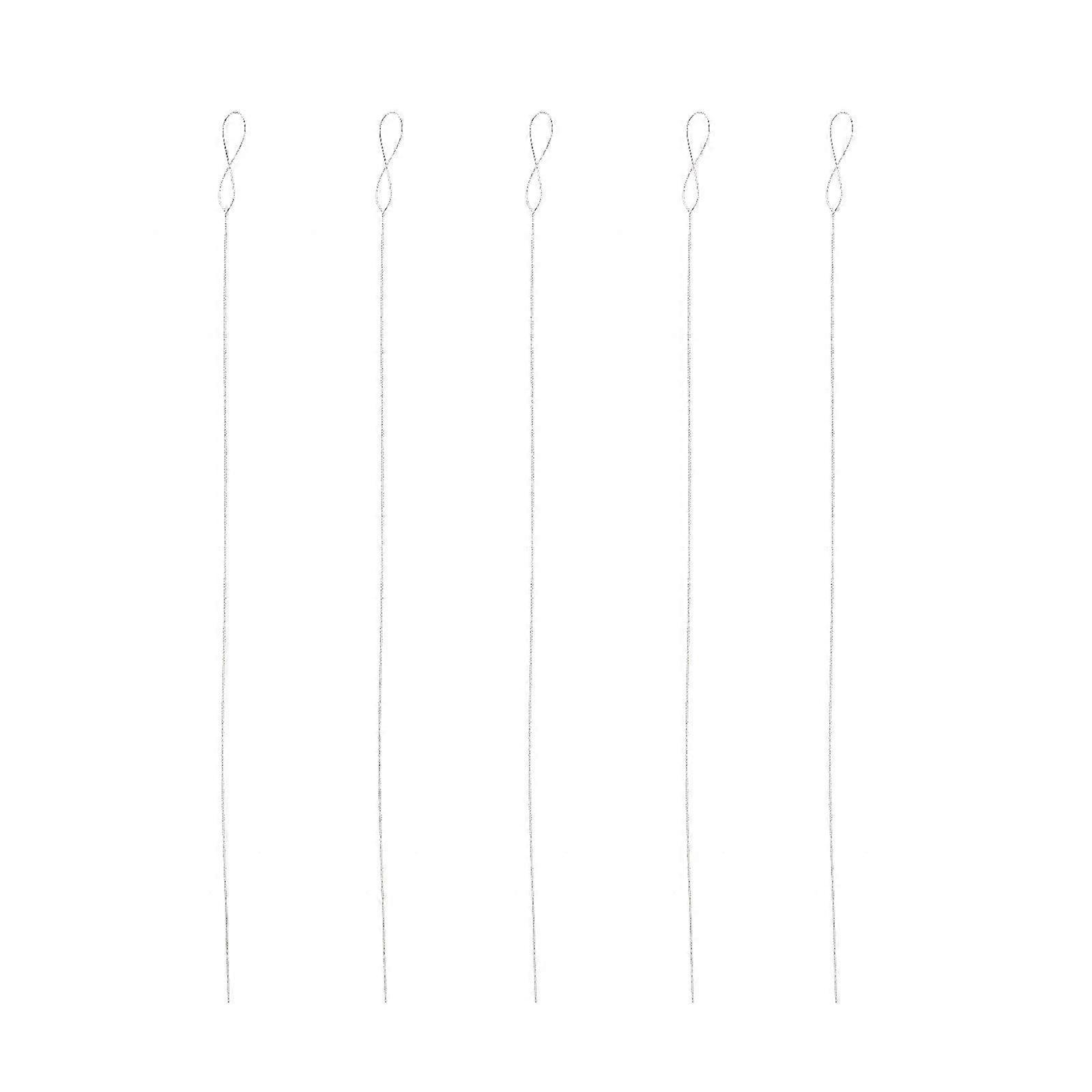 Beading Needles Iron Wire 5Pcs Silver compatible with Stitching Use with Ultra-Thin Durability