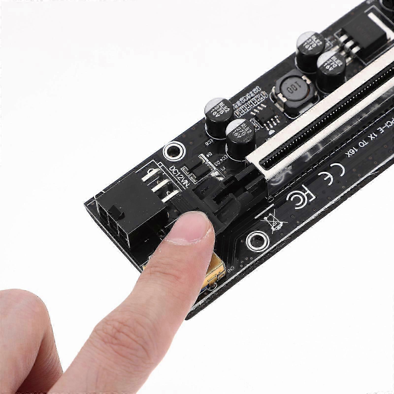 Pci-E Riser Card GPU Mining Computer Setup Black Pcb Material Plug and Set