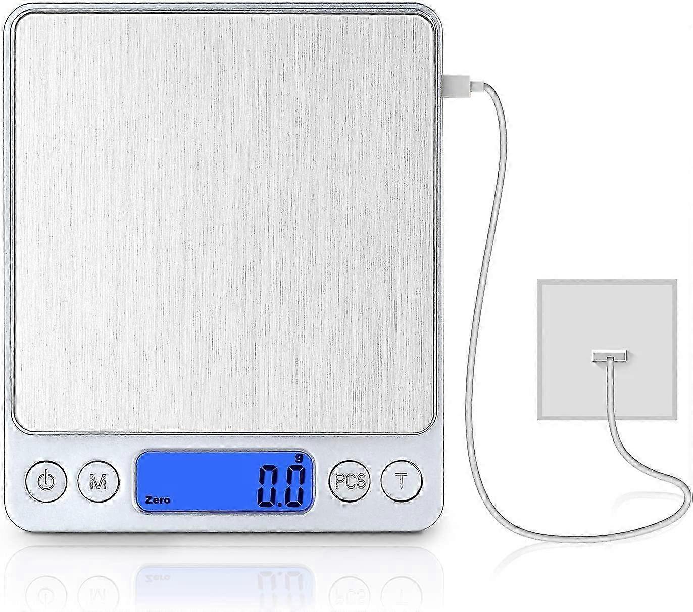 USB Rechargeable Kitchen Scales with LCD Display and Tare Function