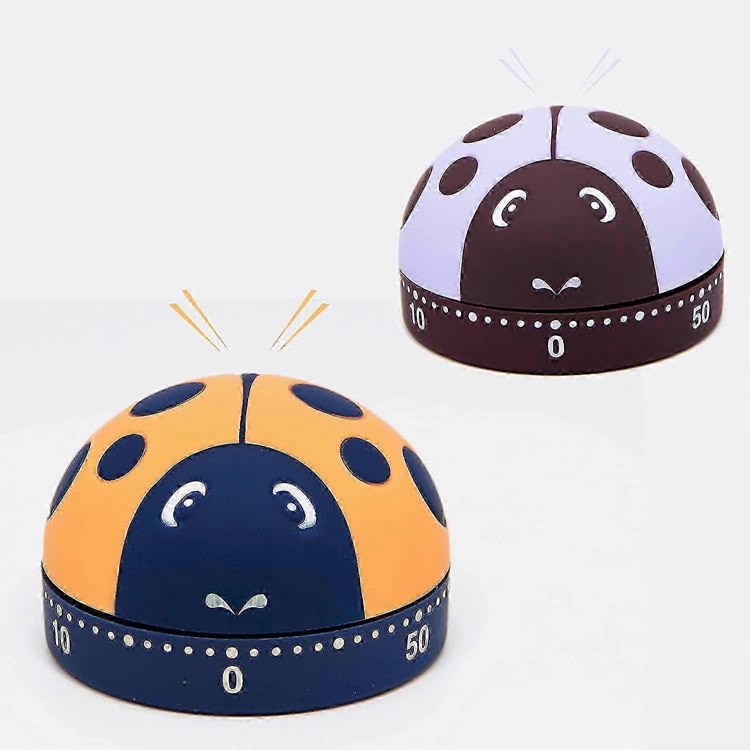 2pcs cute kitchen timer,  children's mechanical timer, 60minute animal timer