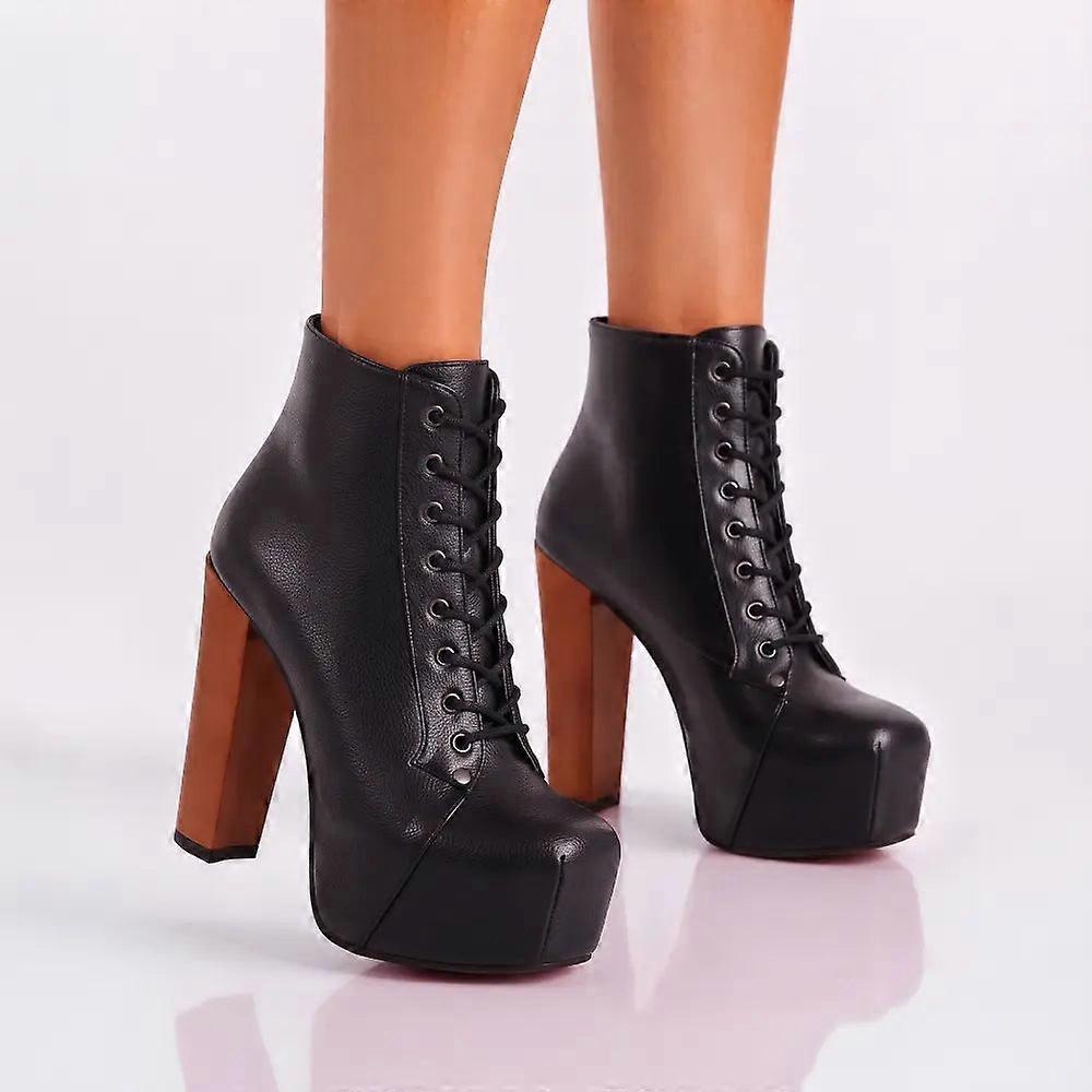 Platform Lace Up Ankle Boots