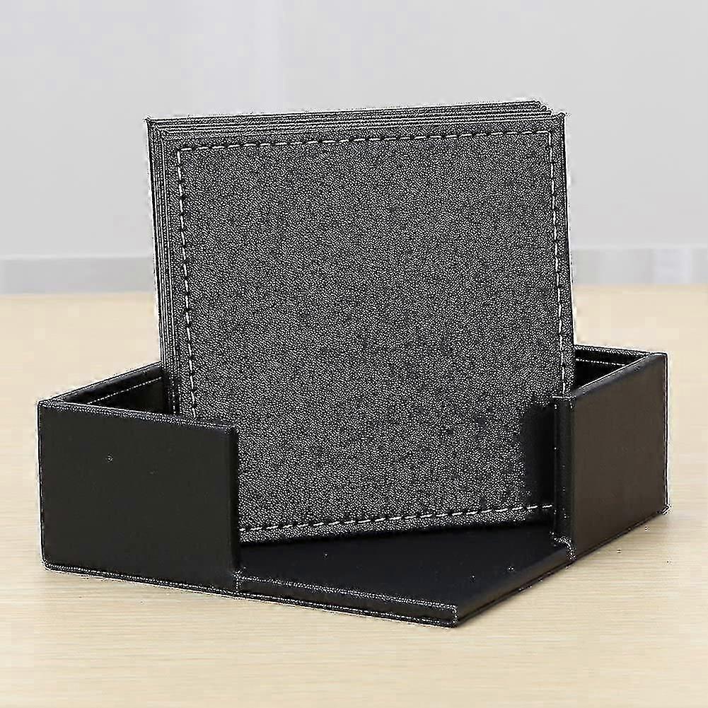 6 Pcs Black Leather Coasters