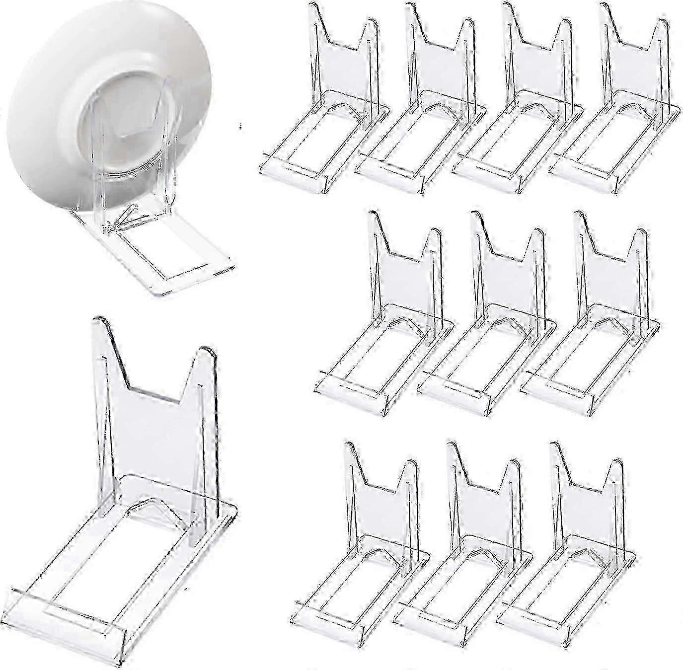 12 Pcs Adjustable Clear Plastic Display Stand Multifunctional Display Holder