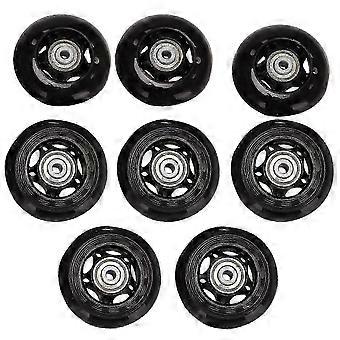 Replacement 64mm Inline Skate Wheels for Indoor/Outdoor Use with Integrated Bearings - 8 Pack Set Edition 1107 emo 0904