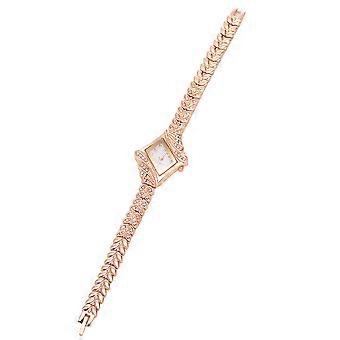 Fashionably Designed Women Wristwatch With Quartz Movement Rhombus Dial Golden Color For Various Occasions 1Pack