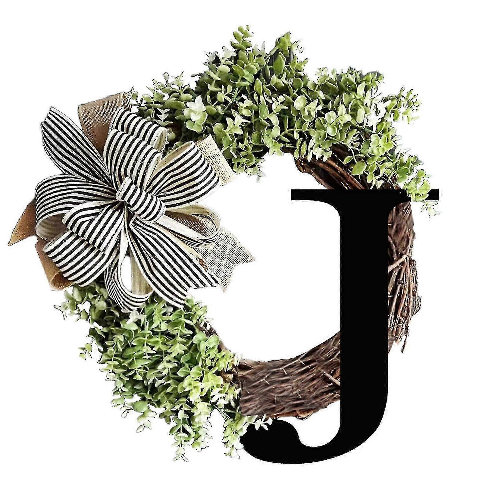 Front Door Wreath with Script Monogram compatible with Door Decor-Spring, Summer-Yvan