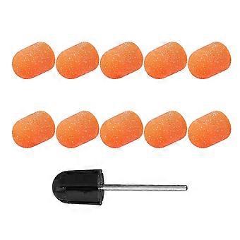 Nail Polishing Sanding Caps for Manicure, Plastic Nail Grinding Heads Compatible with Nail Drill, 20Pcs