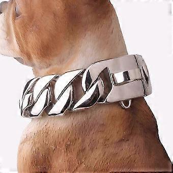 32mm Stainless Steel Dog Collar Necklace Golden Large Dog Chain Collar Buckle Strong And Durable Silver Gold_DJ