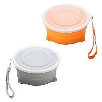 2-Pack Collapsible Bowls - Grey/Orange Silicware