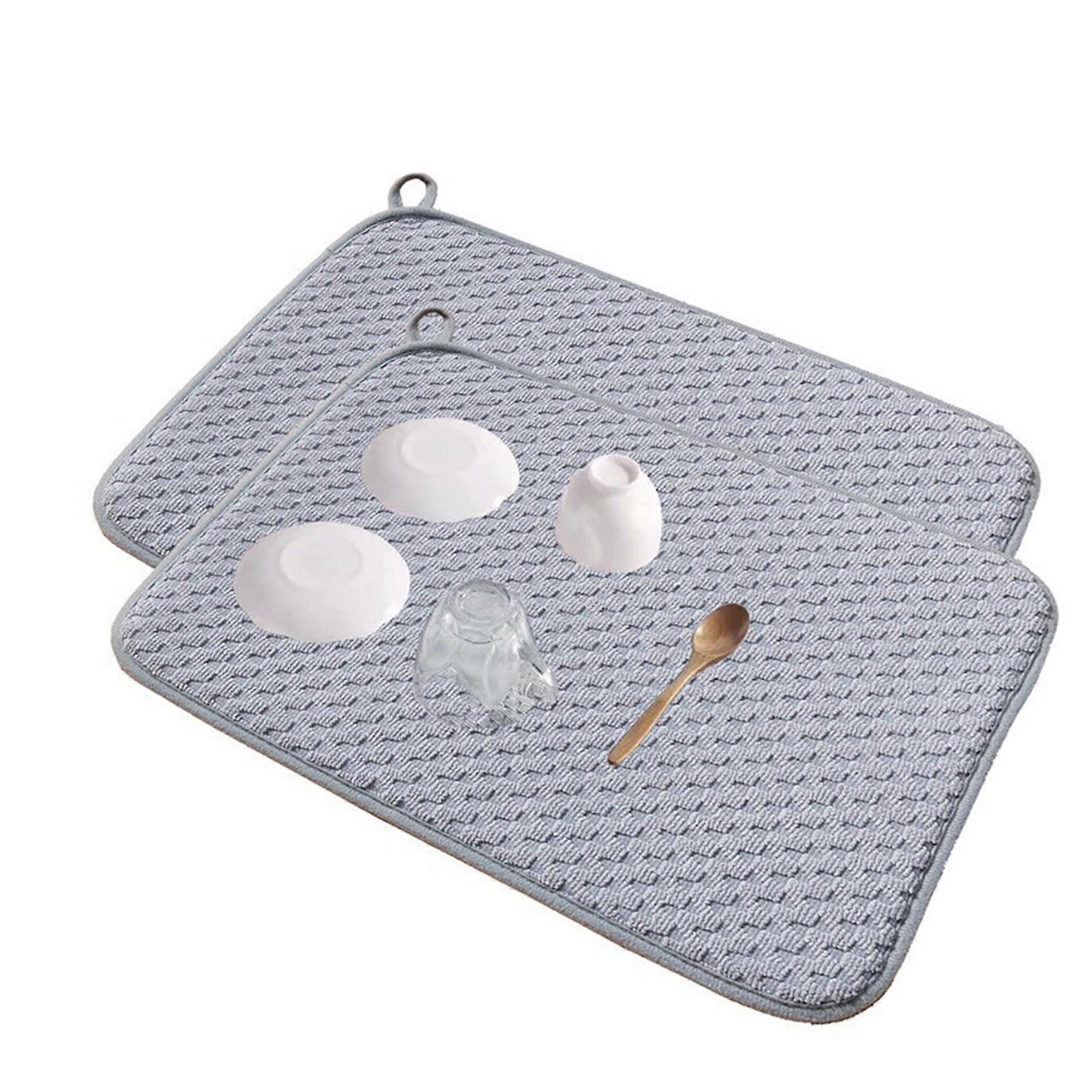 Large Dish Drying Mat Extra Large Dish Drying Mat Package Includes 2 Pack Highly Absorbent Mats@JJ