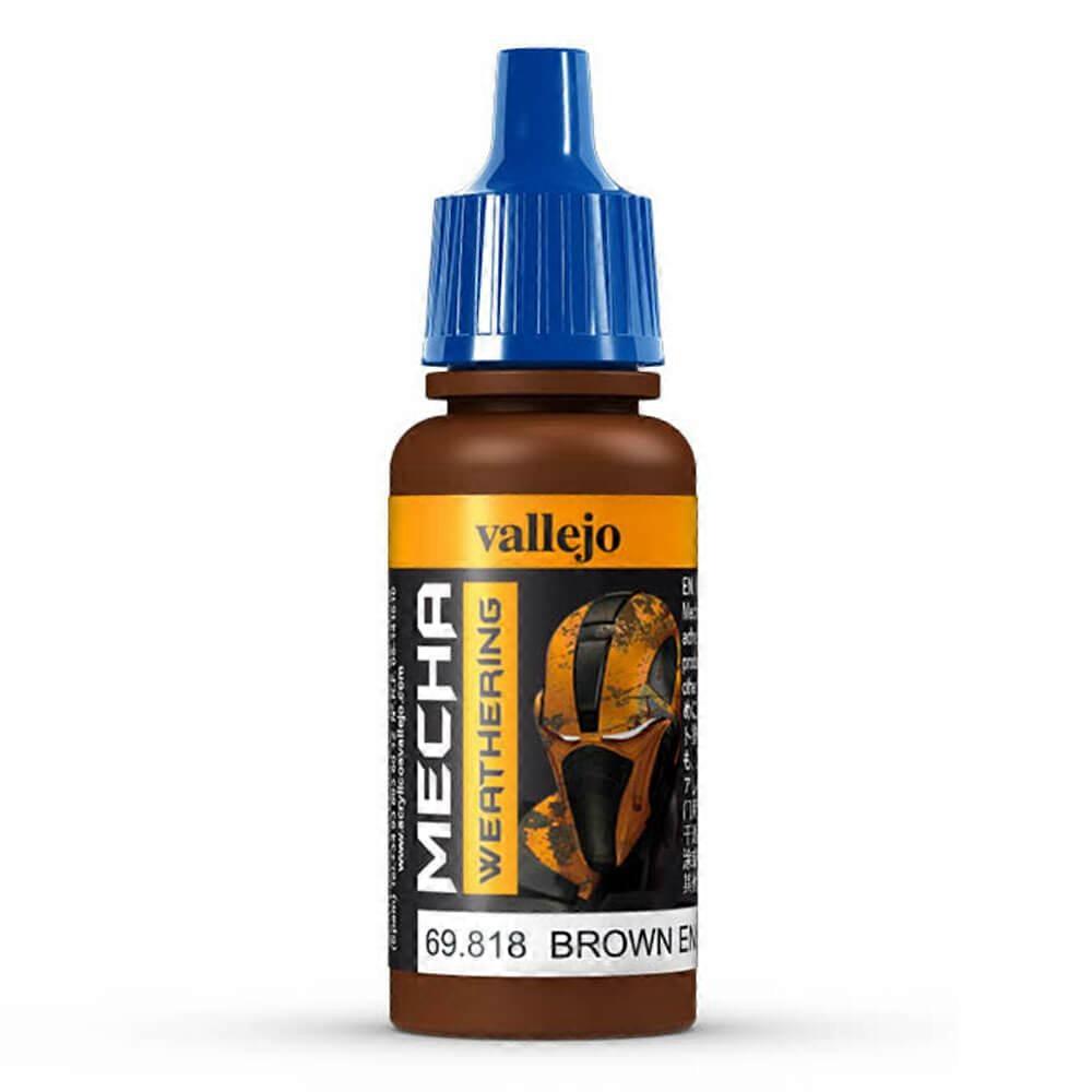 BRN ENGINE SOOT Vallejo Quick Drying Mecha Colour 17mL Acrylic Water Based Paint
