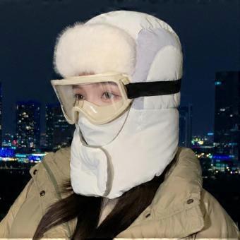 Cold protection eye protection Lei Feng hat for men and women autumn and winter velvet scarf integrated mask cycling electric vehicle thermal