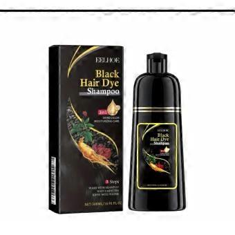 Black Hair Dye Shampoo 3‑in‑1 Herbal Formula for Fast Gray Coverage, Easy At‑Home Use, 500ml