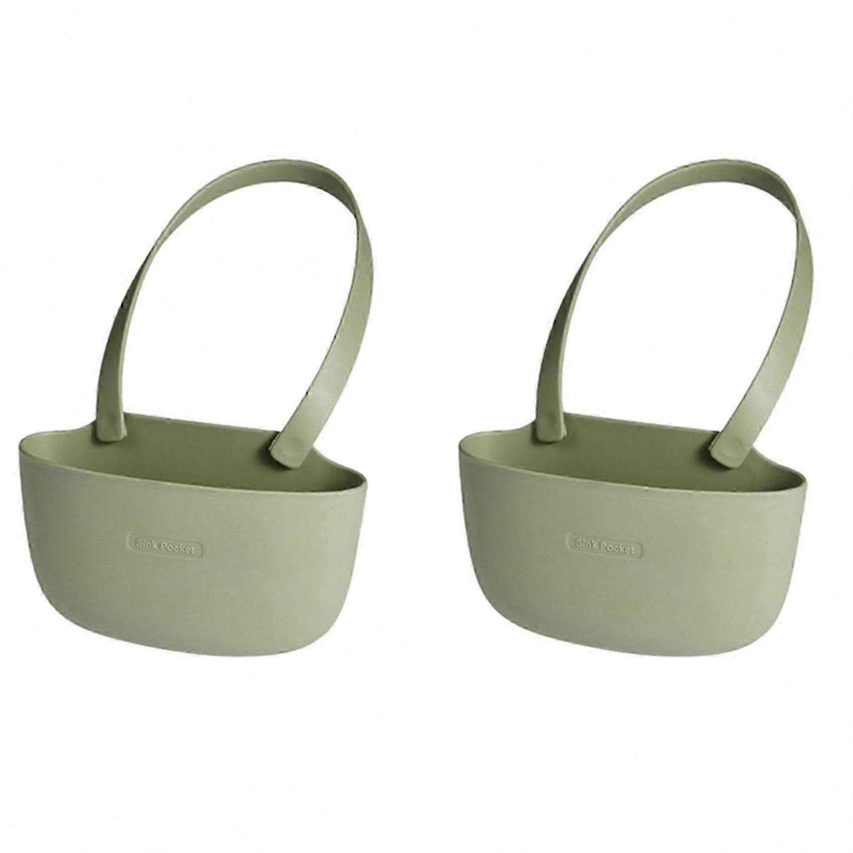Green TPR Drain & Dry Basket 2-Pack